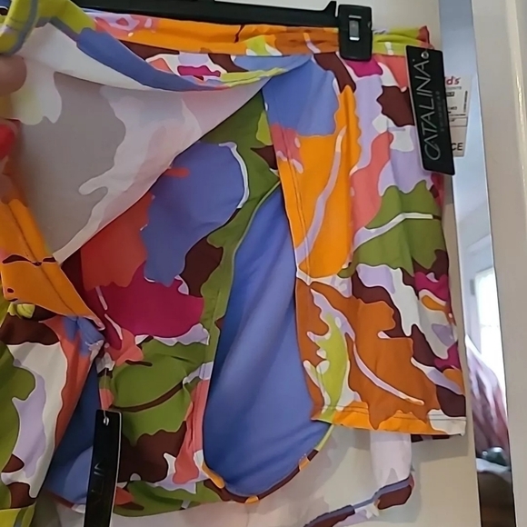 Catalina Swimsuit 3X Tankini Bathing Suit Two Piece Multicolor Floral - Picture 5 of 9